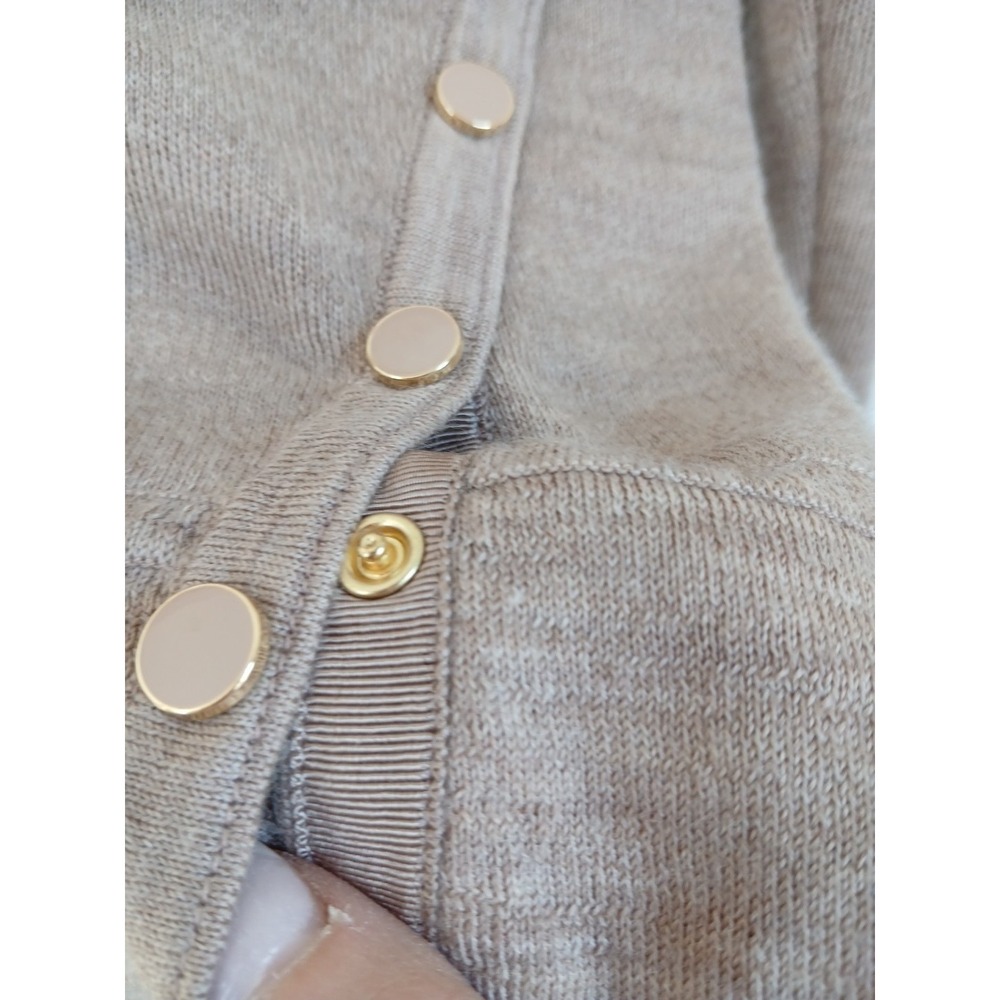 J. Mclaughlin Womens Merino Wool Button SnapDetail Sweater Top Brown Size Medium - Picture 3 of 8